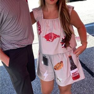 Queen of Sparkles Collegiate Arkansas Razorbacks Hogs Football Game Day Set